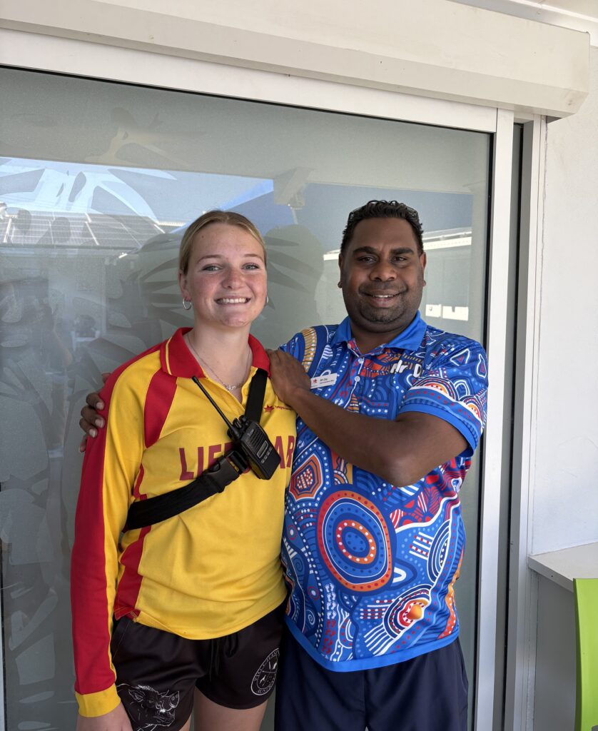 With lifeguard Amelia Mass